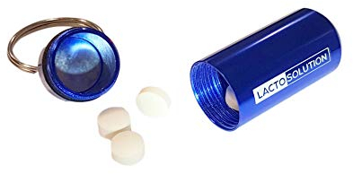 Lactosolution 15000 FCC - Laktase Enzymzusatz für Laktoseintoleranz - 15 Tabletten - mit blauem Schlüsselring & Pillenbox