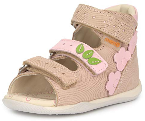 Memo Dino First Walking Supportive SMO Brace-Like Orthopedic Sandal, Beige, 21 (5.5 M US Toddler)