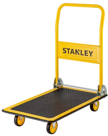 Stanley, Chariot de Transport Pliable en Acier Robuste, capacité de Charge 150 kg, roulettes multidirectionnelles, Plateforme spacieuse 48x75 cm, idéal pour Charges Lourdes