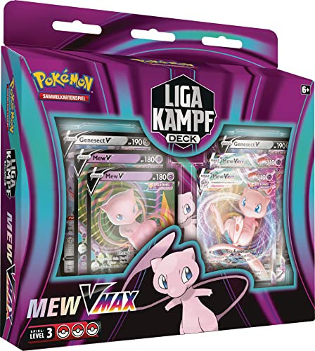 Pokémon-Sammelkartenspiel: Liga-Kampfdeck Mew-VMAX (1 spielbereites 60 Karten-Deck, 4 holografische V-Karten & 2 holografische VMAX-Karten)