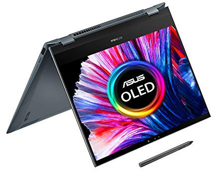 ASUS ZenBook Flip OLED UX363EA 13.3 Intel EVO Convertible Laptop (Intel i7-1165G7, 16GB RAM, 1TB SSD, Backlit Keyboard, Windows 11) Includes Stylus, USB-C to Audio Jack Pine Grey UX363EA-HP768W