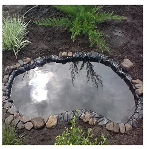 DYXJB Teichfolie Verstärkte Langlebige wasserdichte Folie Strapazierfähige HDPE Wasserspiele Bäche Bachlauf Teich (Color : Black, Size : 1.5x10m)