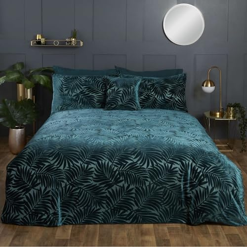 Rapport Home Paloma Velvet Duvet Set (Double, Emerald)