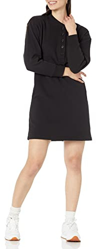 Amazon Essentials Abito felpa a maniche lunghe Donna, Nero, M
