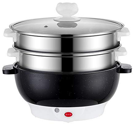 REJOON Olla eléctrica Multifuncional, sartén eléctrica for cocinar estofado, Olla Caliente, Fideos, Huevos, Sopa, vaporera, Olla arrocera
