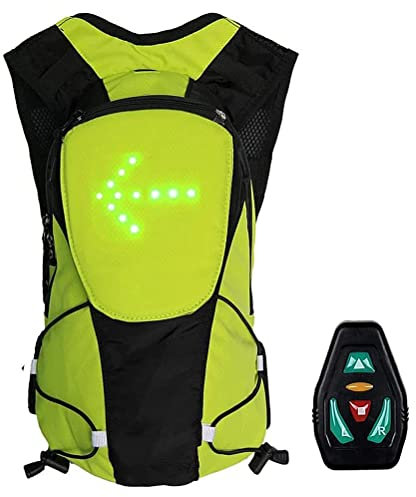 BeisDirect LED Blinklicht Rucksack, Fahrrad Fernsteuerung LED Licht Warnung Rucksack,Outdoor Wasserdicht Sport Tasche für Sicherheit Nacht Radfahren/Laufen, Radfahren Rucksack für Männer und Frauen