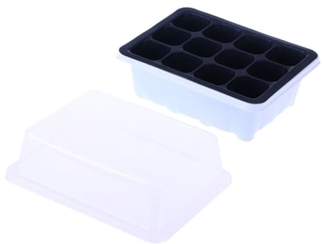 Toddmomy 5 Sätze 12 keimsprossen Box pflanzensamen Sämlingstray keimlinge aufzucht pflanzenzucht Gartensaatgutbehälter gartensamen zimmerpflanzen Sukkulenten Anlage dreiteiliger Anzug Weiß