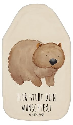 Mr. & Mrs. Panda Personalisierbare Wärmflasche Wombat - Weiß