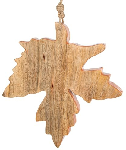 Logbuch-Verlag Tagliere in legno con foglia d'acero, decorazione autunnale, 25 x 2,5 cm, spessore sottovaso per pentole, ciondolo da parete, resistente al calore