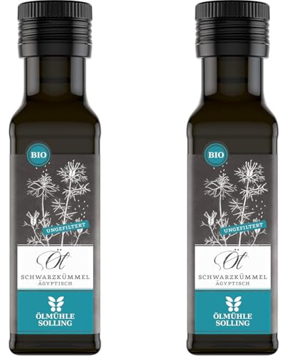 Ölmühle Solling Schwarzkümmelöl - UNGEFILTERT - kaltgepresst – 100ml - BIO (Packung mit 2)