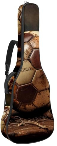 Bassgitarrentasche, 101,6 cm, 101,6 cm, doppelter verstellbarer Schultergurt, Akustikgitarre, Gigbag, Gitarrenkoffer, wasserdichtes Oxford-Gewebe, dicker Schwamm, Vintage Old Sports Ball, Vintage Old