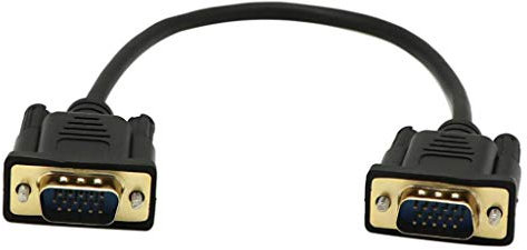 Cable de extensión de vídeo corto VGA de 15 pines macho a macho para monitor de 30 cm