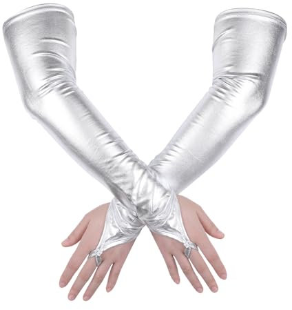 TIESOME 1 Paar Damen Fingerlose Handschuhe, Lange Fingerlose Handschuhe Damen 1920er Jahre Vintage Opernhandschuhe für Mädchen Hochzeit Absch