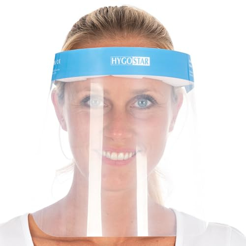 FRANZ MENSCH 25 Stück Hygostar Schutzvisier, 3S | PET, Packung, transparent, Einheitsgröße, H: 22,5cm, B: 35cm, Tiefe: 3,5cm, Schutzvisier, Gesichtsschutz, Augenschutz
