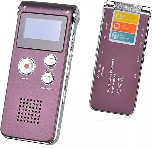 Rigwig Grabadora de voz digital de 3072 kbps HD activada por voz con reproducción, 7 niveles de reducción de ruido inteligente, grabadora de voz dictáfono, grabadora de voz de 30 horas con batería (8