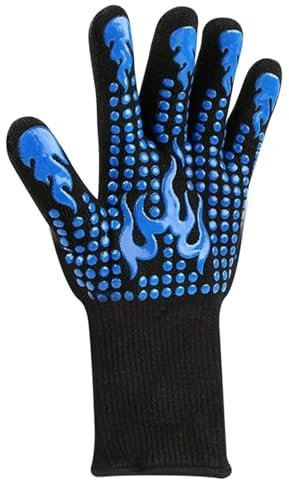 Guantes Para Barbacoa 1 par de guantes for horno de barbacoa, resistentes a altas temperaturas, guantes for barbacoa, 800 grados, ignífugos, antiaislamiento térmico, guante for microondas for hornear