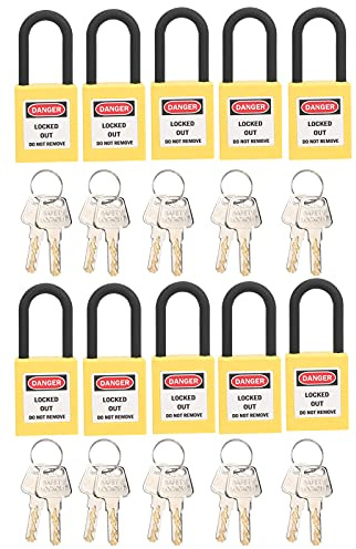Lucchetti di Blocco di Sicurezza Isolati in Nylon Antipolvere, Elettrici Tagout, 10 Set