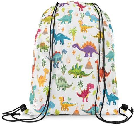 Lustig Kordelzugbeutel Dino3D Dino Druck Cinch Bag Freizeit Kordelzug-Rucksack 36X42Cm Yoga-Tasche Für Fitnessstudio Strand Einkaufen