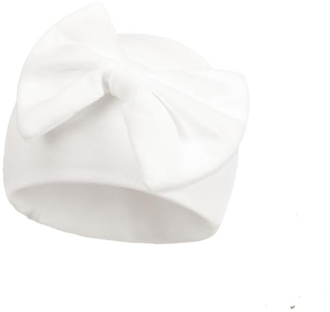 Baby Turban Mütze mit Schleife Babymütze Baumwolle Neugeborene Beanie | Die Turban Mütze mit großer Schleife verleiht Neugeborenen und Babys einen niedlichen, eleganten Look.