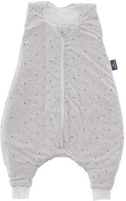 TRÄUMELAND – Ganzjahres Schlafanzug TO GO Moon Grau | Atmungsaktiver Babyschlafsack mit Füßen und regulierbarer Belüftung | 2.5 TOG, mitwachsend, Öko-Tex 100 zertifiziert