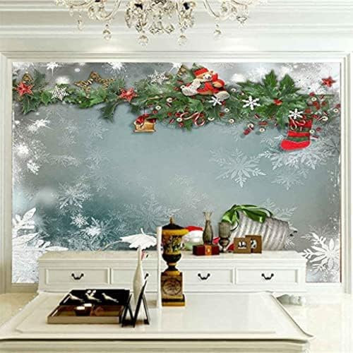 XLMING Weihnachten Schneeflocken 3D Tapete Wohnzimmer Sofa Schlafzimmer Esszimmer Home Dekoration Wand-200cm×140cm