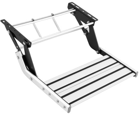 Garbenat Wohnmobil Trittstufe 54cm Alu Trittstufe für Reisemobil Ausziehbare Klappbare Trittstufe Manuelle Montage Wohnwagen Eingänge Stufe bis 150kg Camping Einstieg Schritt für Reiseanhänger, LKWs