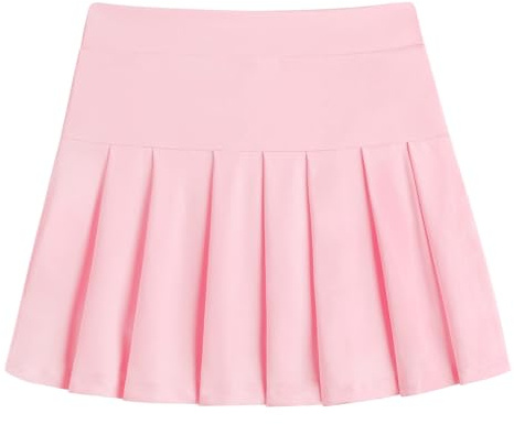 Arshiner Gonna da Tennis per Ragazze Sportiva Gonna Bambini Rosa a Pieghe con Vita Alta Gonna-Pantaloncino con Tasche Casual da Cheerleader 140/10-11 Anni