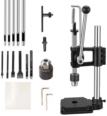 Leder Locher Werkzeug Guilopoer Lochmaschine mit 4 Zinken + 7 Lochstanzern, Lederdruckmaschinen Stanzen Zinken Stempeln Punche,DIY Maschine zum Lochen von Leder