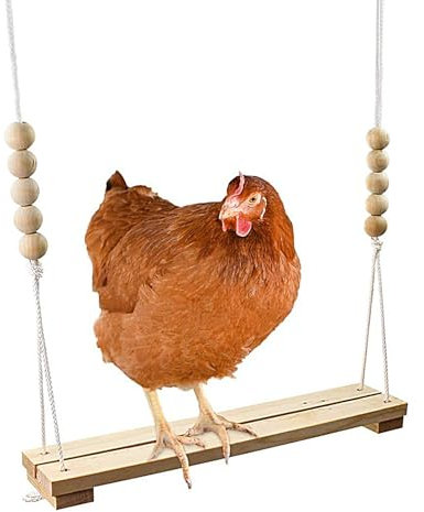 Hühnerschaukel Für Stall & Freigehege - Sicheres Natürliches Holzspielzeug Für Küken Und Hennen,Hühnerbedarf Für Stallhaltung Freilaufgehege Garten Und Terrasse