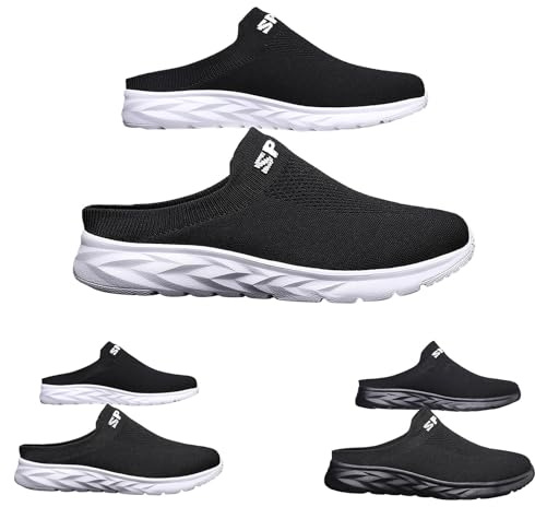Generisch Orthopädische Diabetiker-Wanderschuhe Luftkissen-Slip-On-GEH Herren-Walkingschuhe Pantoletten Freizeit Mesh Atmungsaktive Hausschuhe Hinten Offen Leicht Bequem Slipper Trekkingschuhe