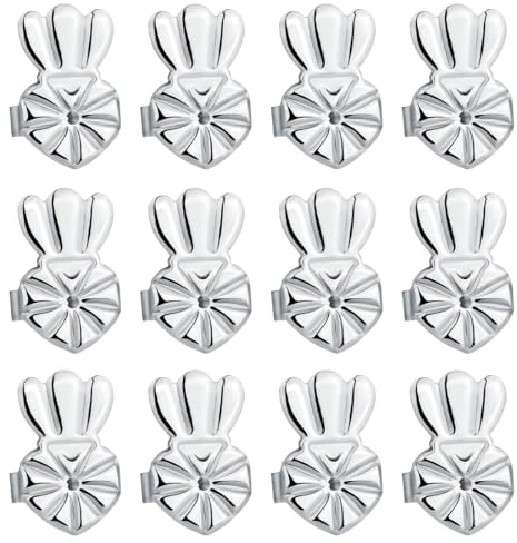 COYUN 6 pares cierres de pendientes, Respaldos de Pendientes, hipoalergénicos para detener aretes pesados, soportes para aretes, seguridad para aretes pesados, levantamiento de lóbulos caídos, plata