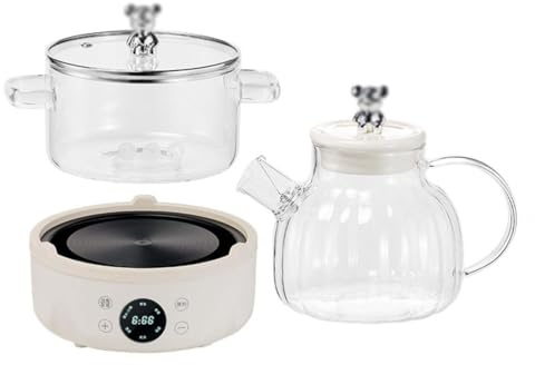 1.5L Multifunctional Health Pot Thickened Glass Chinese, Multifunctional Electric Kettle, Soup Porridge Pot Water Boiling, High Temperature Resistant Smart model,001
