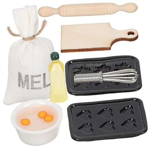 Yardwe 8pcs Miniature Doll House Kitchen Baking Props Wear Resistant Miniature Baking Supplies for Pretend Play Safe Mini Kitchenware for Doll House Decoration and Collectors