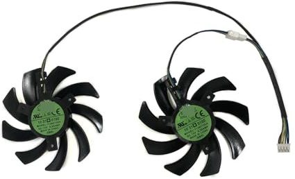 QWZOZST 2Pcs T129215SH,T129215BU,Dual VGA Fan,GPU Cooler, For HP GTX1080 8G OEM, for PowerColor RX5700 RX 6700 XT, for Graphics Video Cards(T129215SH)