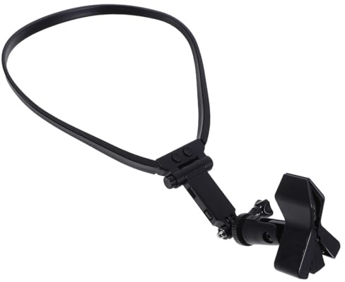 LIGIGWASH Verstellbare Mikrofonhalterung zum Umhängen Nackenhalter aus Kunststoff und Metall für Mikrofone 32-60mm Durchmesser Komfortabel und Freihändig zum Singen und Gitarre Spielen