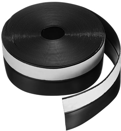QUARKZMAN Barre De Porte Anti-Courant D'Air, 26.25ft x 35mm Joint D'Étanchéité En Silicone Avec Adhésif Pour Fenêtre Maison Douche Espaces Vitrés, Noir