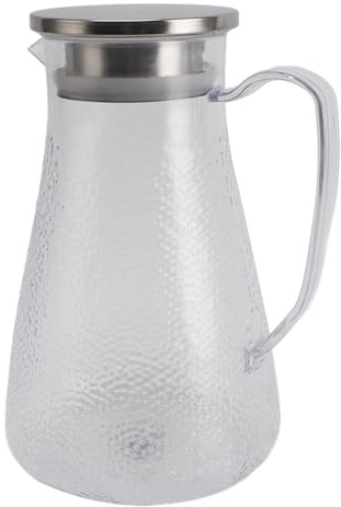 OEBUAFI Jarra de Agua, Tetera Acrílica Resistente Al Calor para Bebidas Frías, Jarra Transparente de 1500 Ml para Limonada, té y Leche (Estilo 4)
