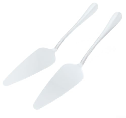 Lot de 10 cuillères à gâteau en acier inoxydable avec bord dentelé pour couper des gâteaux, pizzas, tartes et fromages (version épaisse)