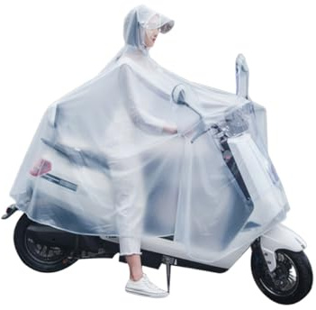 SOPOTUTU Poncho Pluie Adulte PVC Léger Imperméable pour Scooter et Vélo Protection Intégrale Tête et Corps XXXXL Usage Extérieur Unisexe