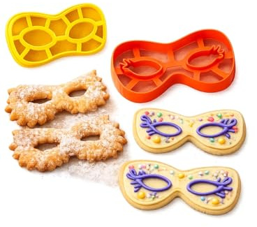 mille idee Set 2 Formine Taglia Biscotti Carnevale – Maschere e Mascherine – Tagliapasta per Biscotti, Pasta Frolla e Decorazioni Dolci