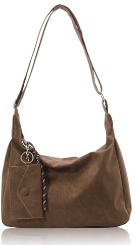 BSITSSS Borsa a Tracolla, Borsa a Spalla Donna Grande Capacità, Borsa Mezzaluna Donna Cerniera con Tracolla Regolabile, Crossbody Bag per Tempo Libero, Lavoro, Viaggi