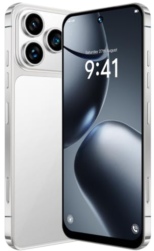 JtQtJ 4G Smartphone, 6.6 HD Screen Mobile Phone, 4GB RAM+32GB ROM (Expansion to 256GB), 5000mAh Large Battery, Dual SIM Dual Camera,Android 12.0,Support WIFI/Bluetooth/Face ID/GPS/OTG (White)