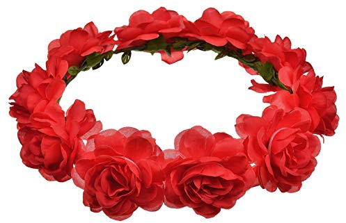 Ulalaza Justerbar blomma pannband krans blommig girlang krona huvudbonad boho brud hårband för bröllopsfest höst solros