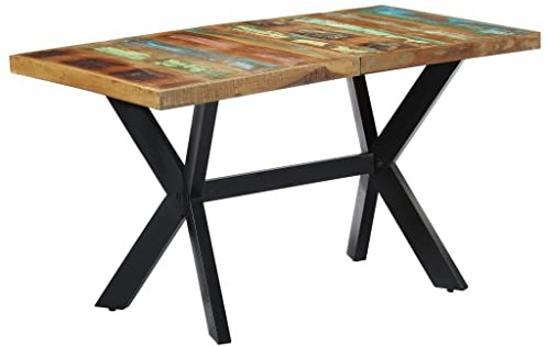 vidaXL Esstisch 140x70x75 cm Altholz Massiv