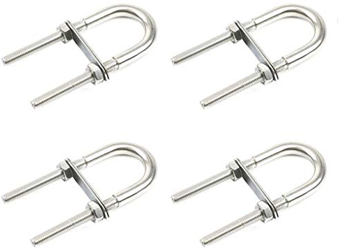 JZK 4 x U-Bolzensatz Aus Edelstahl M5x78 Ovale Runde U-Bolzen mit Mutter und Platte Zum Boot Hardware Automobil