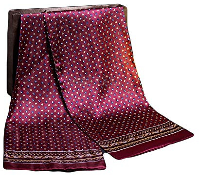 UK_Stone Klassisch 100% Seide Paisley Blumen Doppelschicht Halstuch Herren Schal 11MM