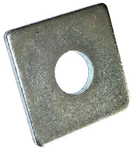 DIN 436, disco quadrato con foro 22 M20, in acciaio galvanizzato, numero di pezzi 5 rondelle rettangolari per costruzioni in legno.