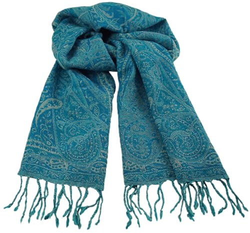 musimon Kleiner eleganter Schal 100% Wolle Paisley-Muster