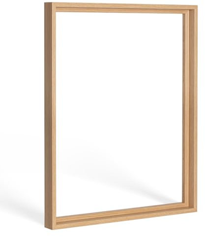 Bildershop-24 Schattenfugenrahmen mit Schattenfuge Lemgo Rahmen für Keilrahmenbilder und Leinwände 50 X 50cm Eiche Natur Dekor