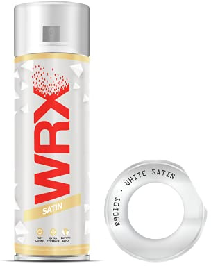 WRX Spray Paint - Satin White - 400 ml Quality Brilliant Colours Perfect Finish Brilliant All Purpose Interior/Exterior, Art, Crafts, Auto, Home Furniture, Garden 400ml (White Satin)